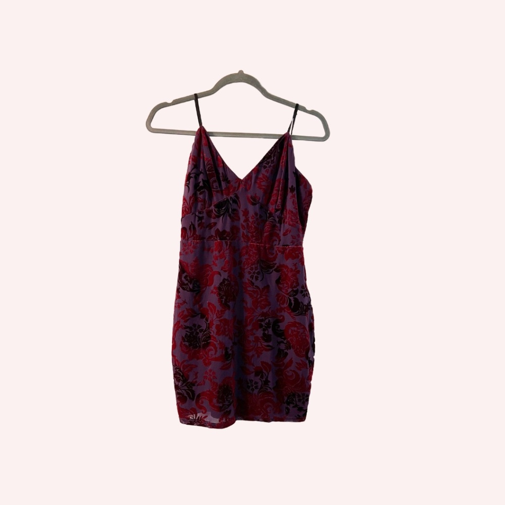 Lulus x Privy Fitted Mini Dress Size Large EUC Plum Purple Bodycon - Picture 2 of 4